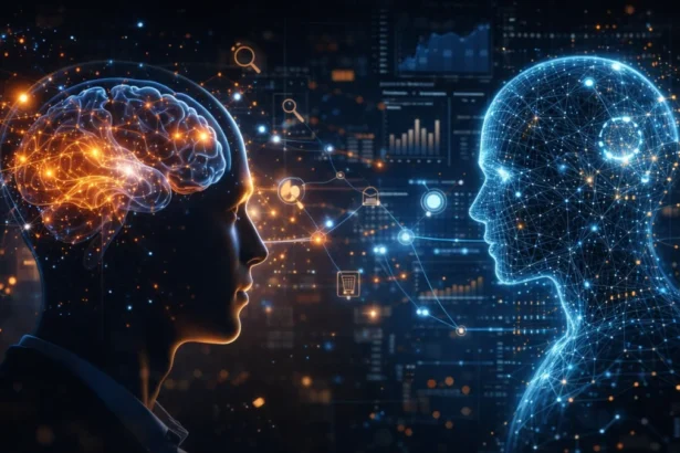 Conceptual visualization of Next-Gen AI Systems influencing human behavior
