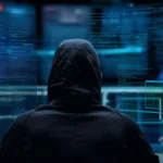 Cyber attack attempt being blocked by advanced firewall security system