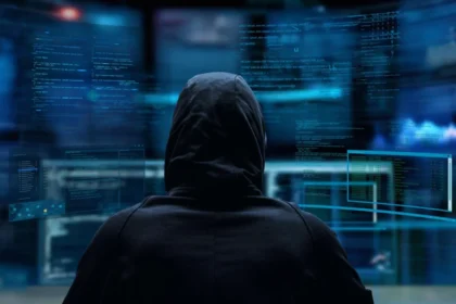 Cyber attack attempt being blocked by advanced firewall security system