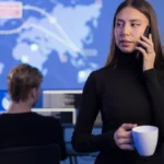 Cybersecurity professionals monitoring real-time digital threats in a modern office