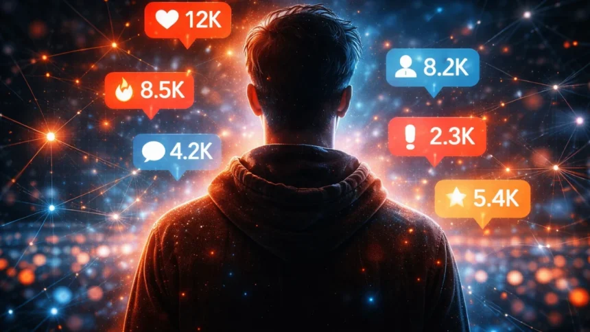 Digital attention economy representing clout chasing and online influence