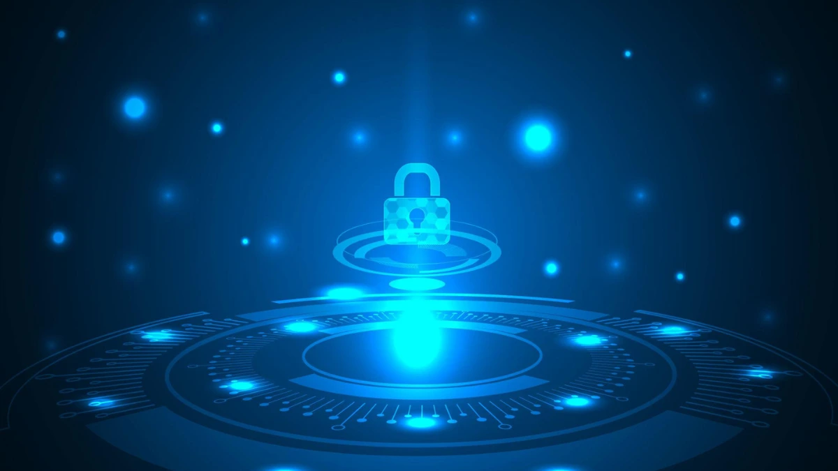 Digital lock symbolizing data protection and cybersecurity networks