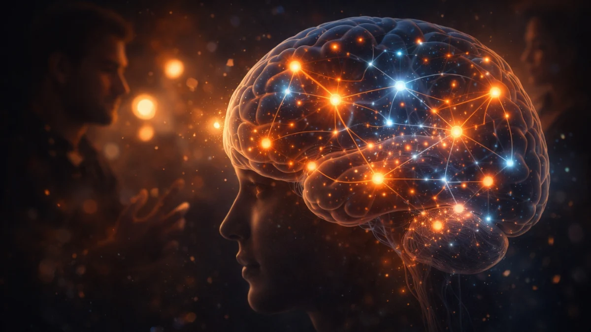 Human brain analyzing emotions and signals during a vibe check