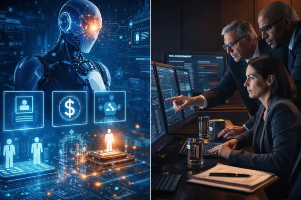 Human oversight vs AI automation decision-making concept