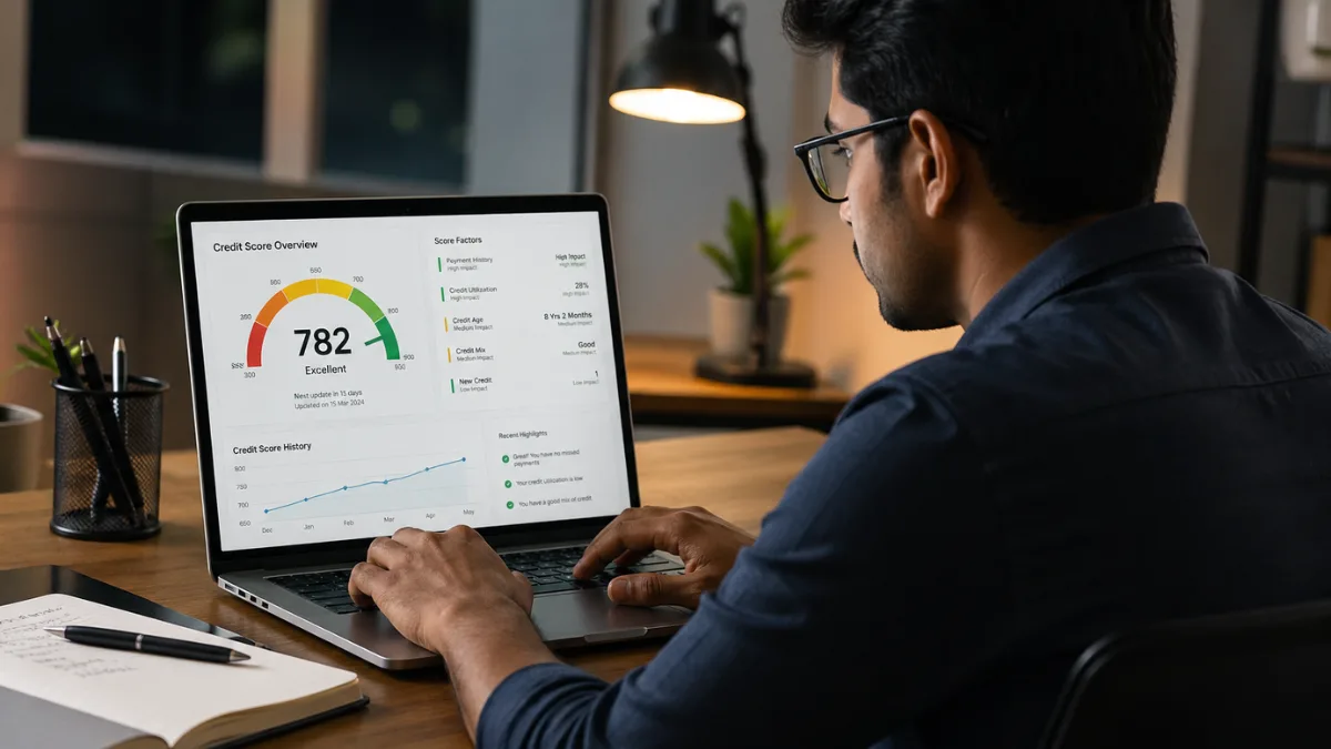 Indian professional checking credit score online for Finance & Banking decisions