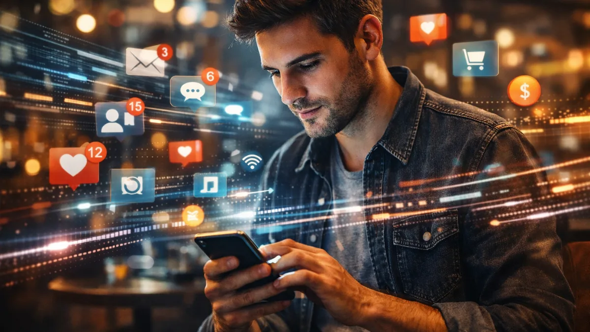 Internet explained through modern digital lifestyle and constant connectivity