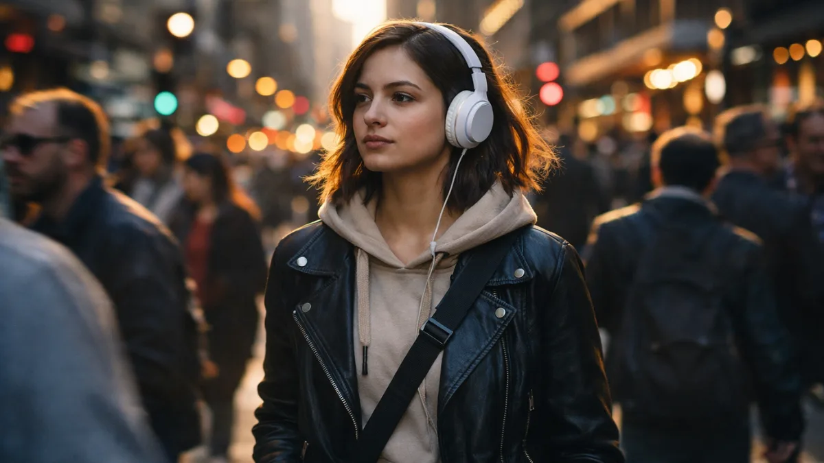 Main Character Syndrome visual of person feeling like protagonist in a busy city