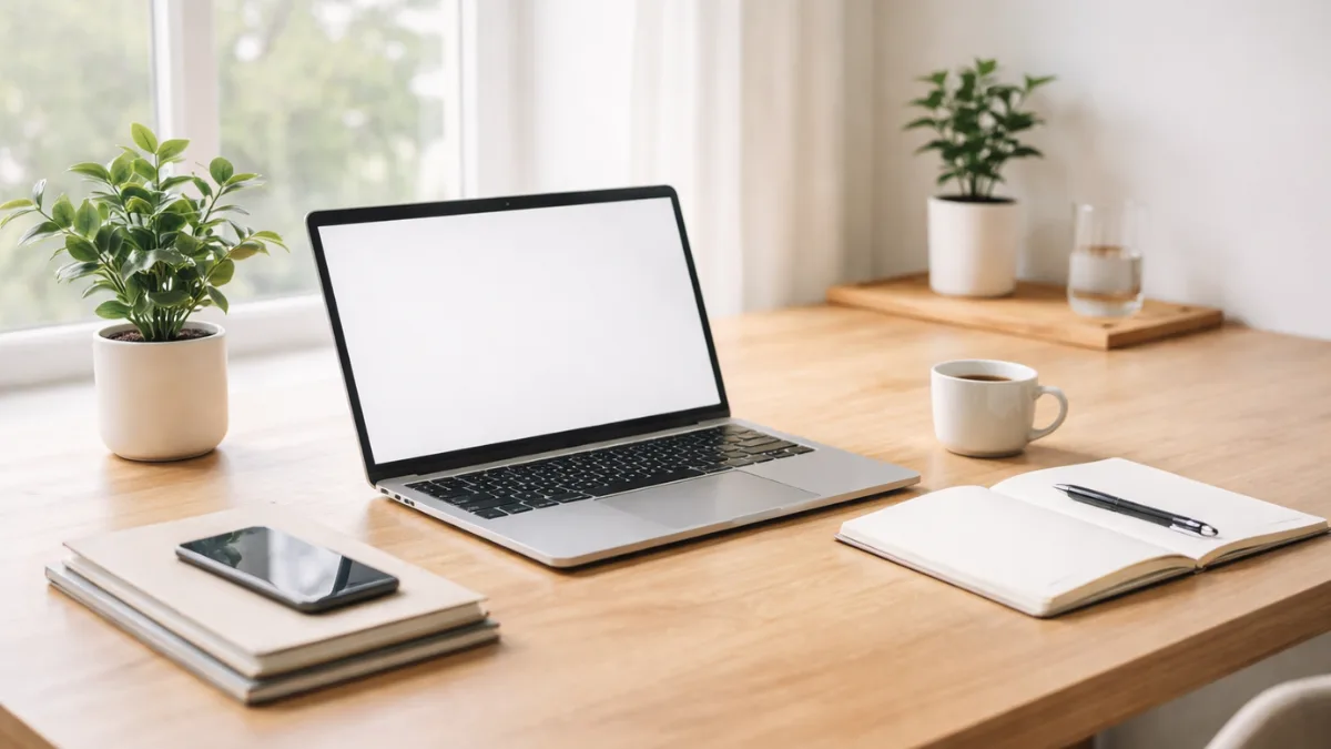 Minimalist workspace showing focus and distraction-free setup