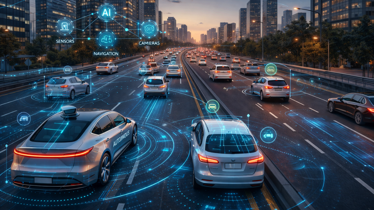 Mixed traffic with autonomous and human-driven vehicles on modern highway