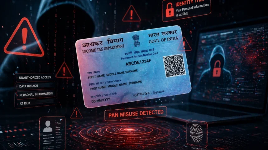 PAN card misuse and identity theft warning concept
