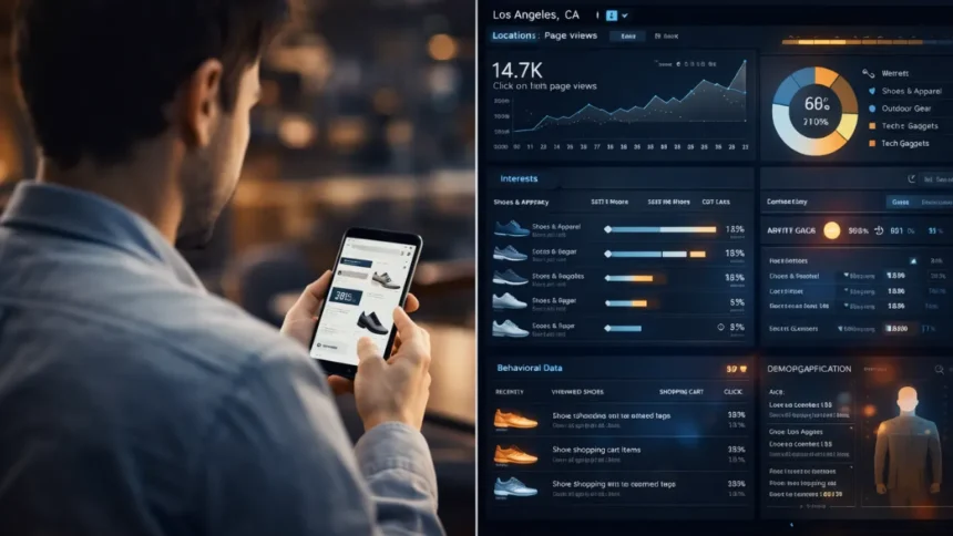 Split view of user activity and data analytics tracking system