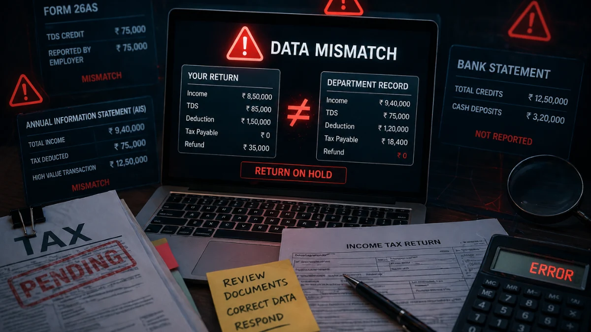 Tax refund delay due to data mismatch in Finance & Banking