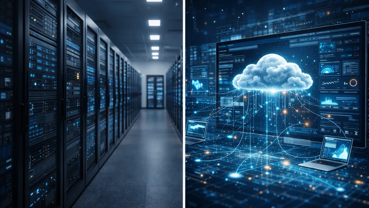 Traditional servers vs modern cloud computing technology comparison