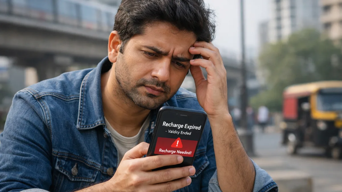 User checking mobile recharge expiry showing 28-day cycle issue