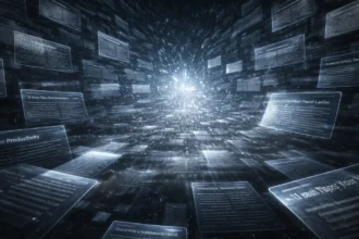 Visual representation of AI Content Problem causing uniform and repetitive online content