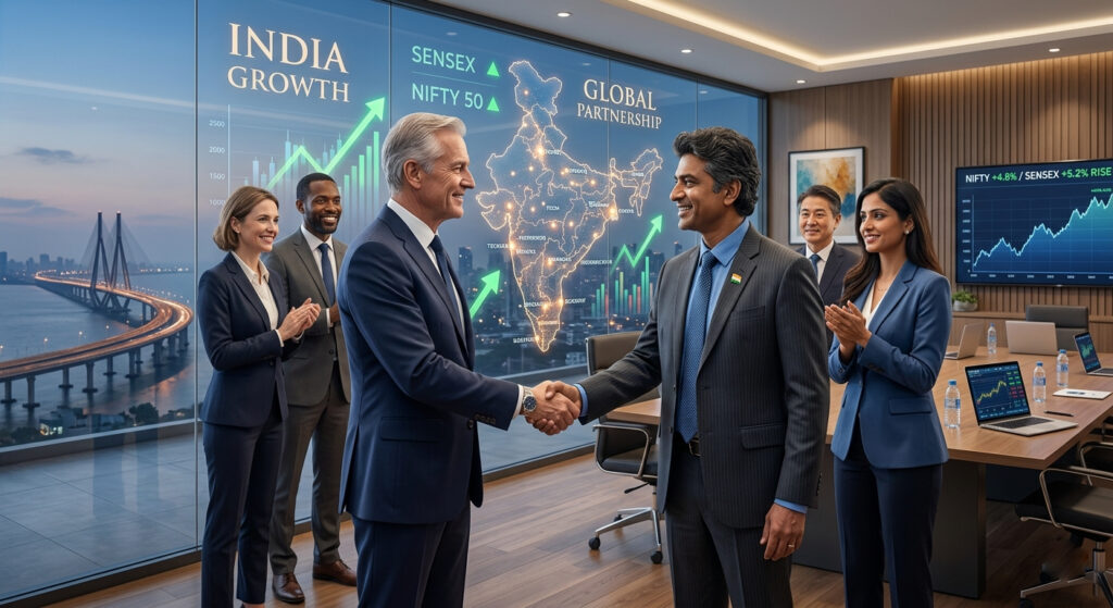 Indian manufacturing sector with workers and modern factory machines under Make in India initiative