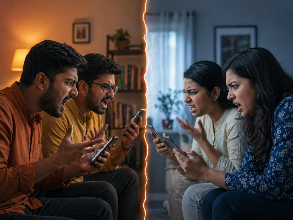 Heated online arguments on social media platforms among Indian users