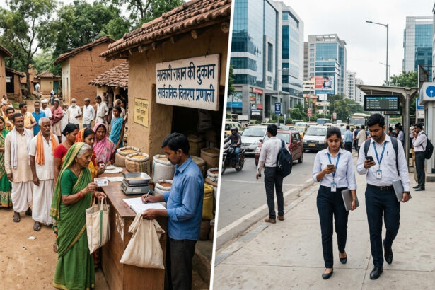 rural vs urban development india showing disparity and policy challenges