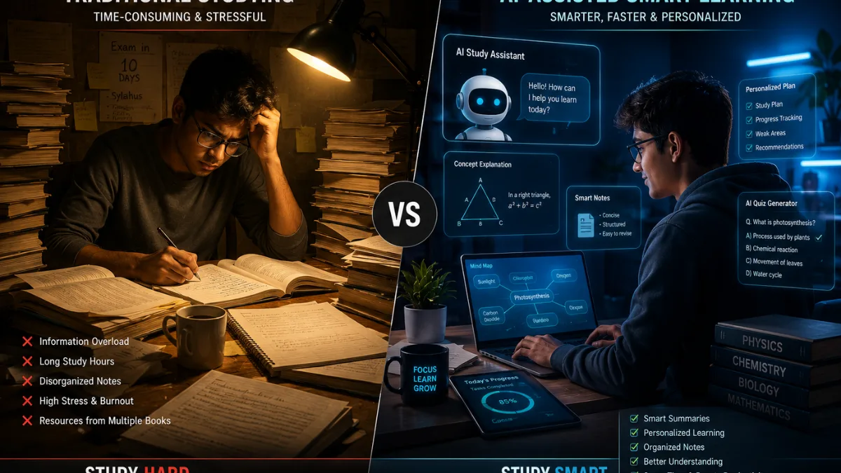 Comparison between traditional studying methods and AI-powered learning tools