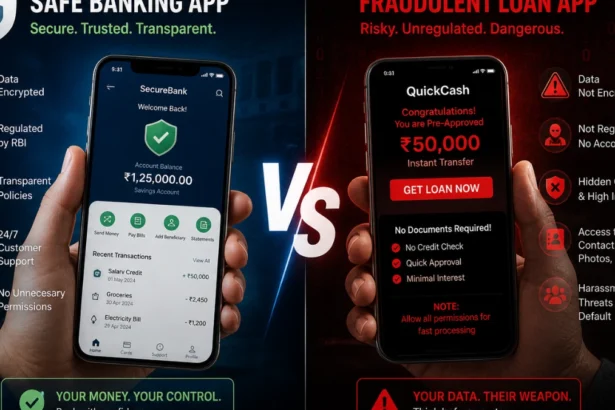 Comparison of secure apps and dangerous loan apps in cybersecurity context