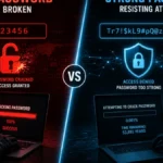 Comparison of weak vs strong password security