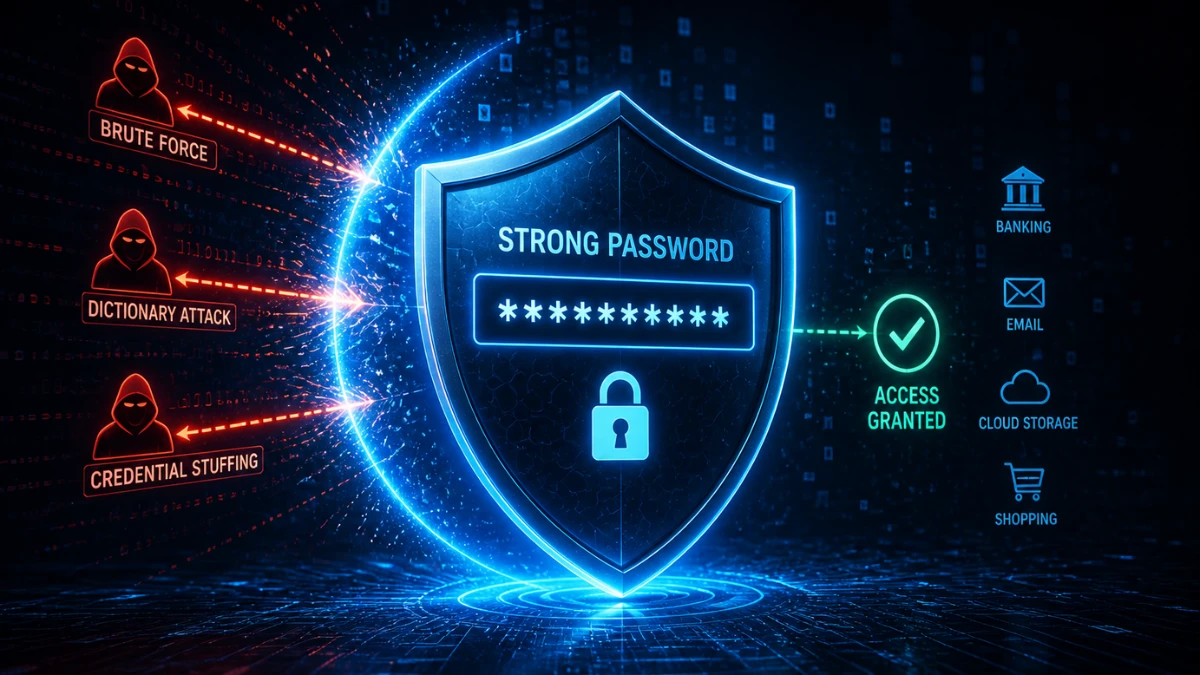 Digital shield protecting password from cyber attack