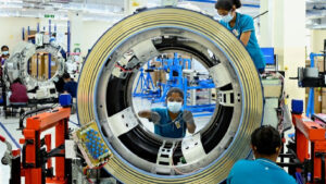 Modern manufacturing plant in India with automated assembly line