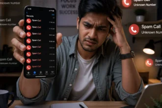 User receiving spam calls in India on smartphone highlighting Technology & Digital Issues