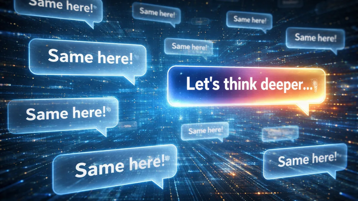 Visual representation of repeated opinions vs unique perspective
