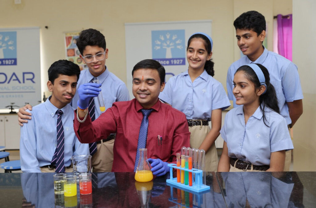Young learners performing experiments in a laboratory at a national camp