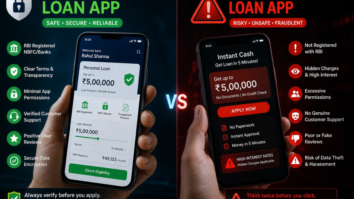 comparison of real vs fake loan apps in India for cybersecurity awareness