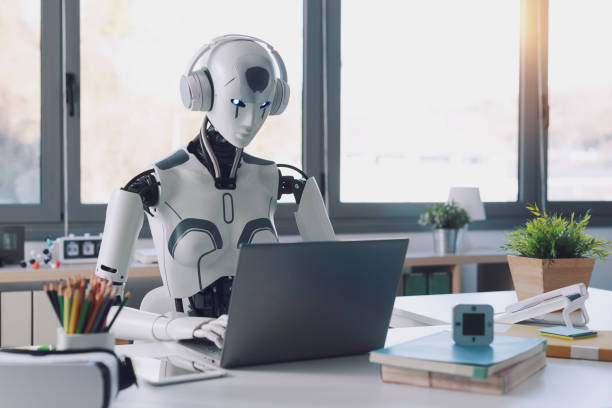 AI vs human creativity concept illustration showing robot and human working together – future of creativity with AI in India