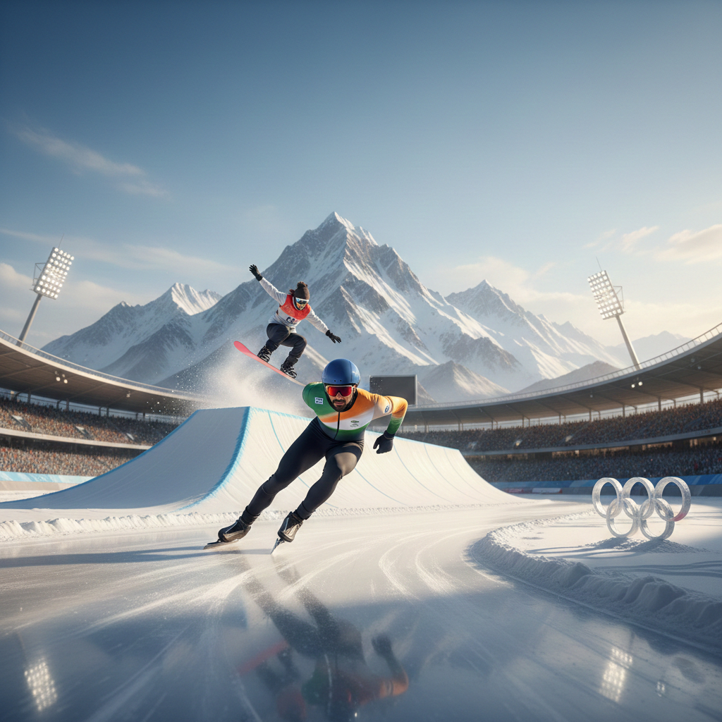 Different Winter Olympics sports including skiing, skating, and snowboarding