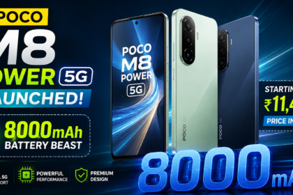 Poco M8 Power price in India explained with 8000mAh battery phone illustration