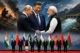 Leaders of Shanghai Cooperation Organisation member countries at the SCO Summit